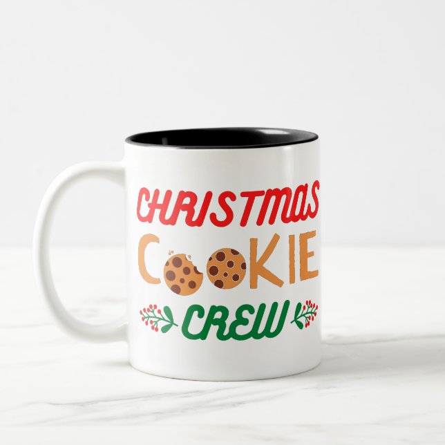 Tasse 2 Couleurs Équipe de biscuits de Noël (Gauche)