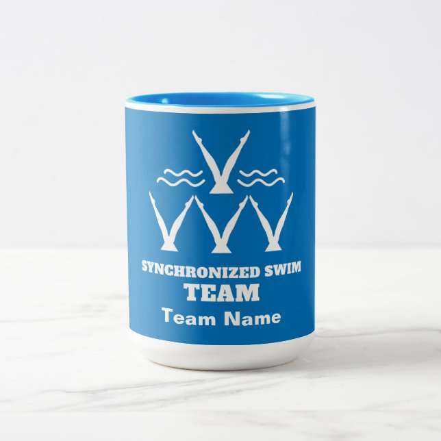 Tasse 2 Couleurs Équipe de natation synchronisée (Centre)