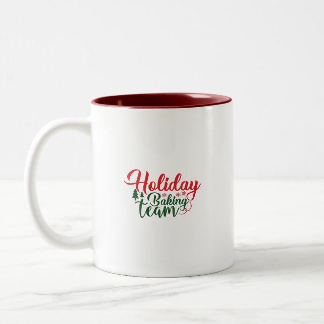 Tasse 2 Couleurs Équipe de pâtisserie de Noël (Gauche)