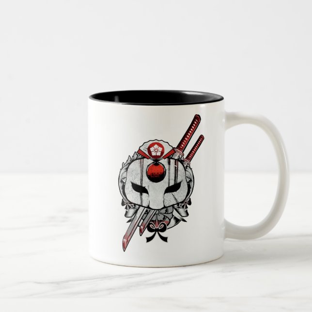 Tasse 2 Couleurs Équipe de suicide | Katana Masque & Epées Tatouage (Droit)