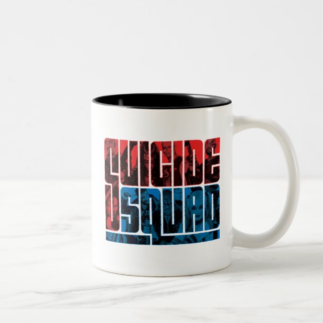 Tasse 2 Couleurs Équipe de suicide | Logo rouge et bleu (Droit)