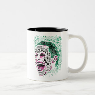 Tasse 2 Couleurs Équipe de suicide Rire Joker Head Sketch