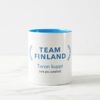 Tasse 2 Couleurs Équipe Finlande + nom