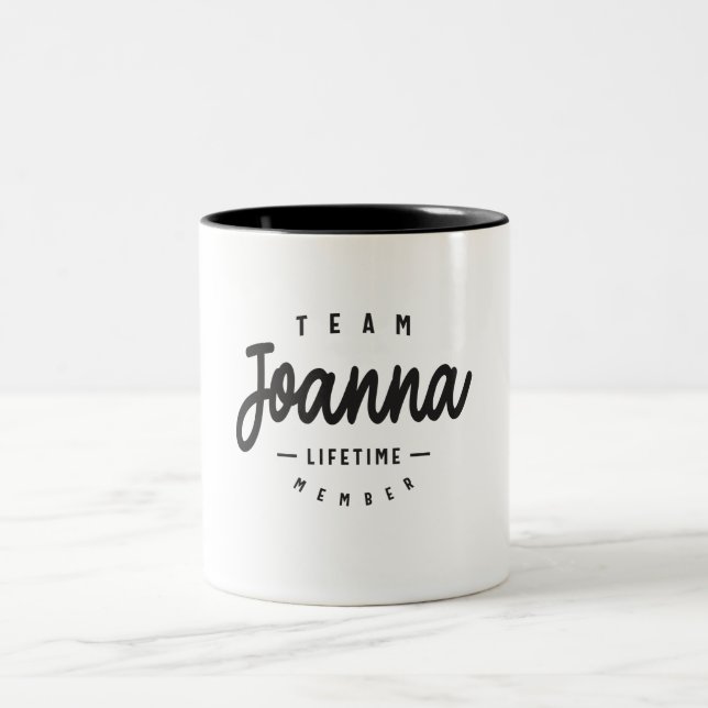 Tasse 2 Couleurs Équipe Joanna Membre à vie Nom personnalisé (Centre)