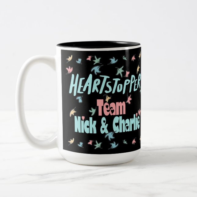 Tasse 2 Couleurs Équipe Nick et Charlie Black (Gauche)