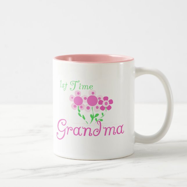 Tasse 2 Couleurs ęr Fleurs Grand-maman-Roses de temps (Droit)