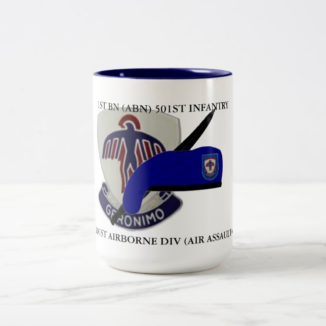 Tasse 2 Couleurs ęr INFANTERIE de BATAILLON (ABN) la 501ST (Centre)