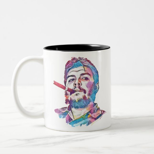 Tasse 2 Couleurs Ernesto Che Guevara Fumer le cigare (Gauche)