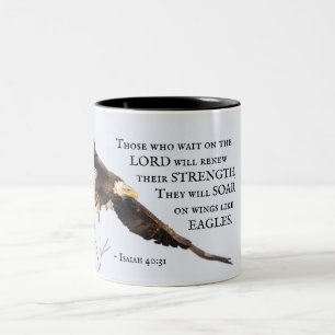 Tasse 2 Couleurs Ésaïe 40:31 Ceux qui attendent sur le Seigneur, la