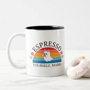 Tasse 2 Couleurs Espresso Yourself Mama - Retro Rainbow Ghost