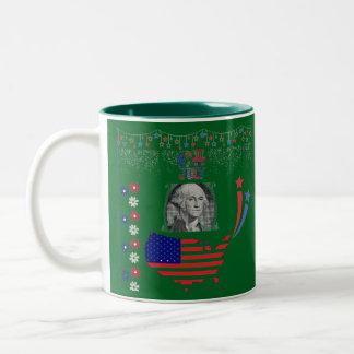 Tasse 2 Couleurs Esprit d'indépendance américaine vert forêt