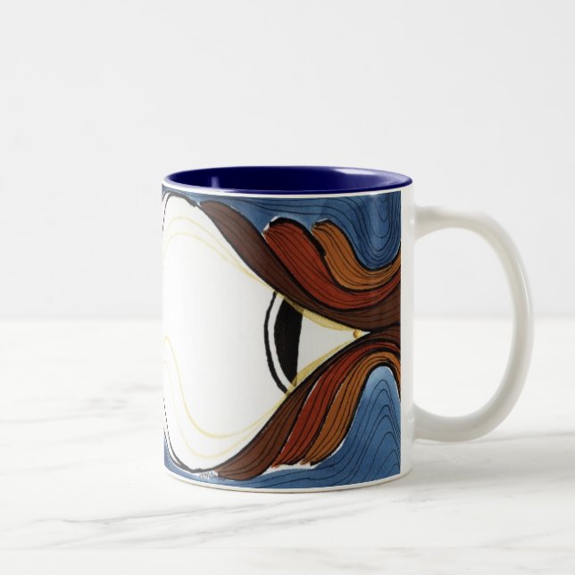 Tasse 2 Couleurs Est-ce que j'ose mange une pêche ? (Droit)