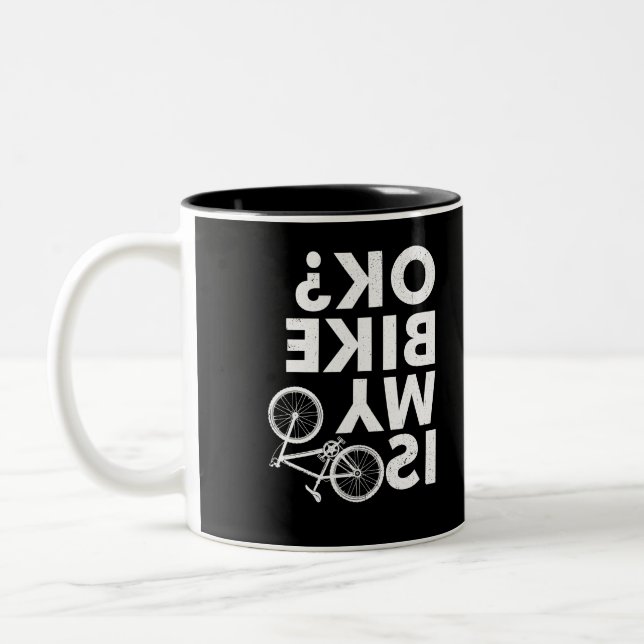 Tasse 2 Couleurs Est Mon Vélo OK Funny VTT (Gauche)