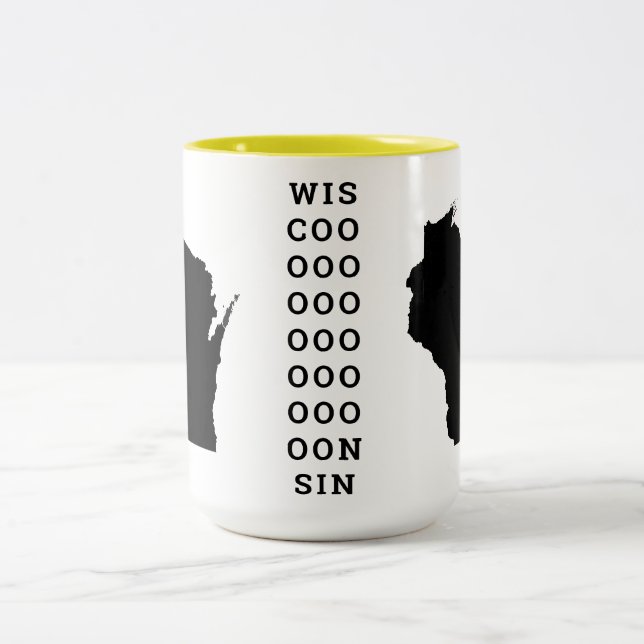 Tasse 2 Couleurs État du Wisconsin et l'O ovale (Centre)