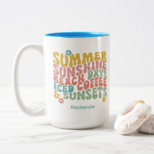 Tasse 2 Couleurs Été Super Rétro Monogramme rose Nom Bagage