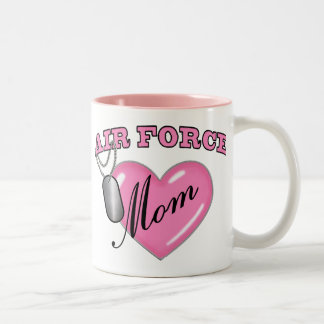 Tasse 2 Couleurs Étiquette de chien du coeur N de maman de l'Armée
