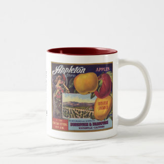 Tasse 2 Couleurs Étiquette de fruit de pommes d'Appleton