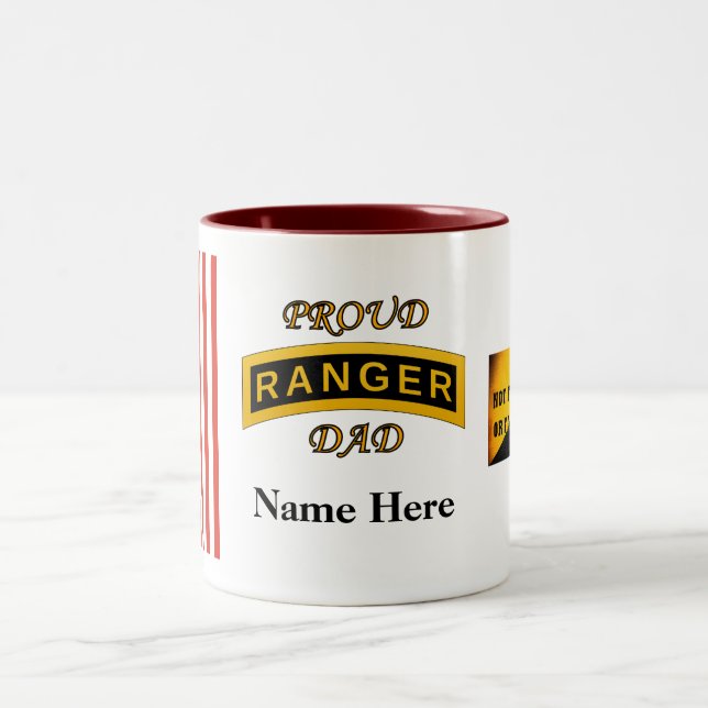 Tasse 2 Couleurs Étiquette d'école de garde forestière d'armée - (Centre)