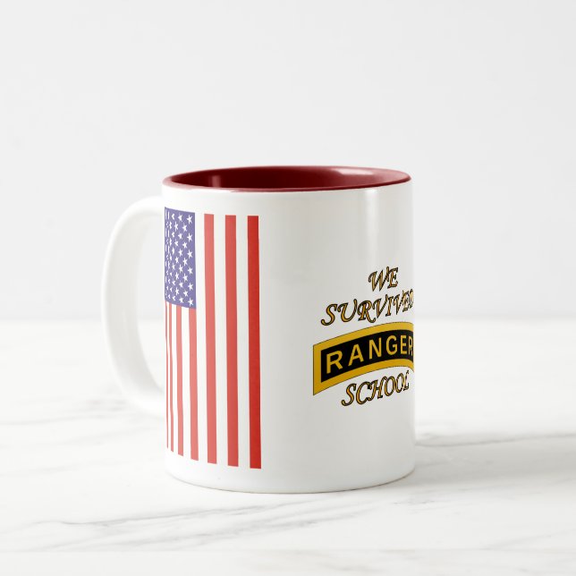 Tasse 2 Couleurs Étiquette d'école de garde forestière d'armée - (Devant gauche)