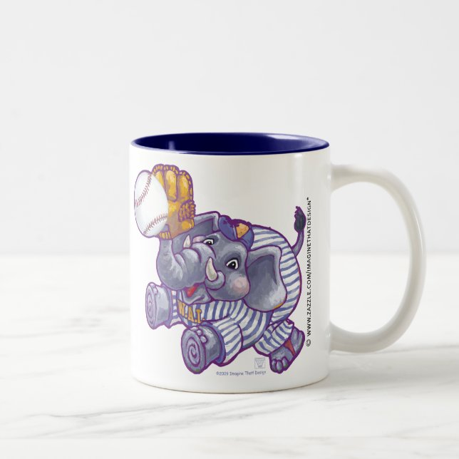 Tasse 2 Couleurs Étoile de baseball éléphant (Droit)
