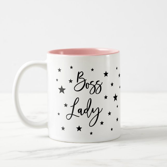 Tasse 2 Couleurs Étoile noire de la dame du patron (Gauche)