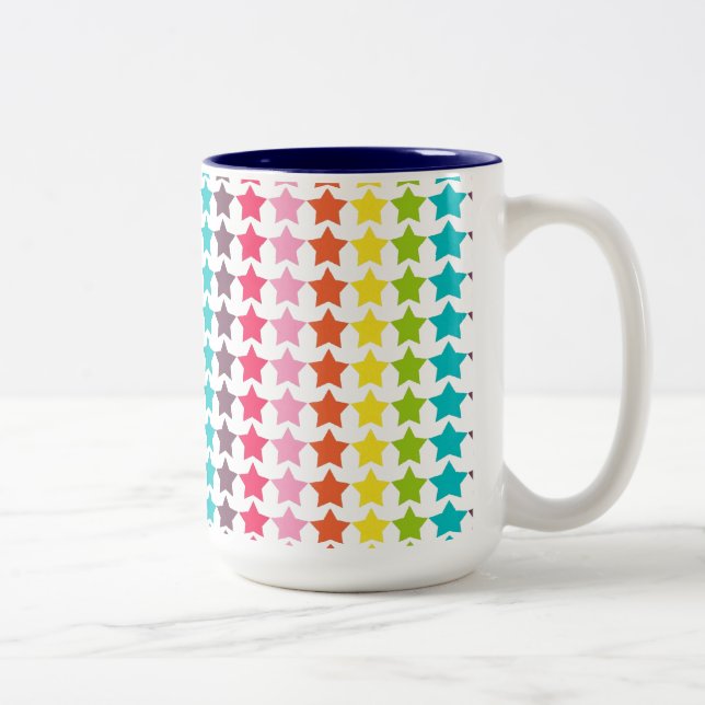 Tasse 2 Couleurs Etoiles arc-en-ciel (Droit)