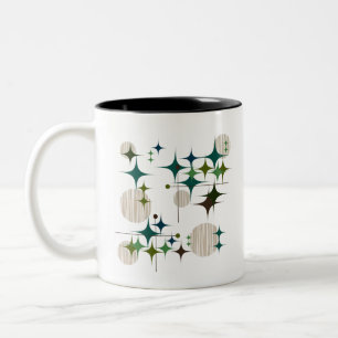 Tasse 2 Couleurs Étoiles et globes Modernes du milieu du XXe siècle