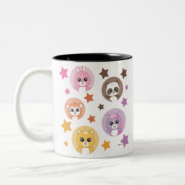 Tasse 2 Couleurs Étoiles étincelantes et visages animaux mignons Mu (Gauche)