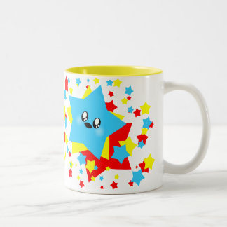 TASSE 2 COULEURS ÉTOILES KAWAII BOUILLON COSMIQUE