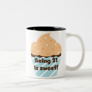 Tasse 2 Couleurs Etre 21 est doux t-shirts et cadeaux d'anniversair