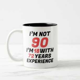 Tasse 2 Couleurs Expérience de 90e anniversaire personnalisée et dr