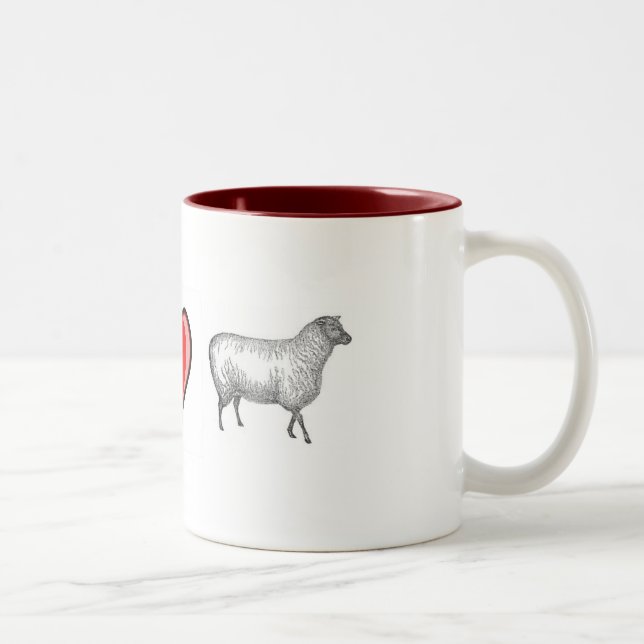 Tasse 2 Couleurs Eye Heart Ewe (Droit)