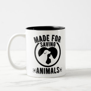 Tasse 2 Couleurs Fabriqué Pour Sauver Animaux Vet Tech Vétérinaire 