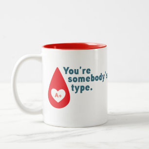 Tasse 2 Couleurs Faire don de sang Type A Rh+ - Vous êtes le type
