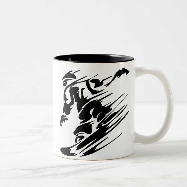 TASSE 2 COULEURS FAIRE DU SURF DES NEIGES (Droit)