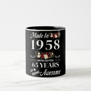 Tasse 2 Couleurs Fait En 1958 Édition Limitée 65 Ans D'Être