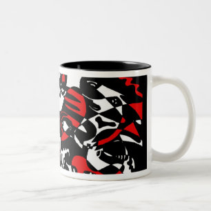 Tasse 2 Couleurs "Fait face" à l'art abstrait