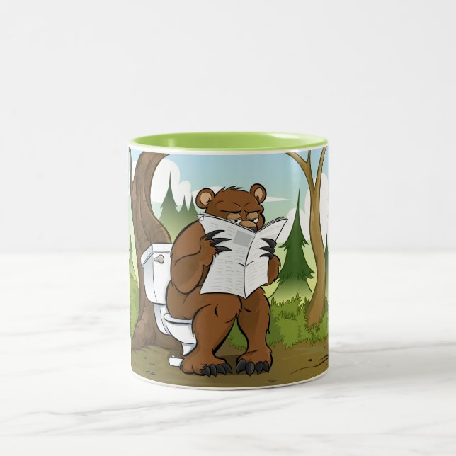 Tasse 2 Couleurs Fait une merde d'ours dans les bois (Centre)