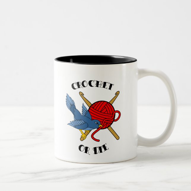 Tasse 2 Couleurs Faites du crochet ou mourez tatouage (Droit)