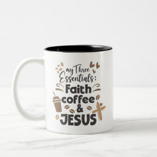 Tasse 2 Couleurs Faith Café et Jésus Essentials Religieux