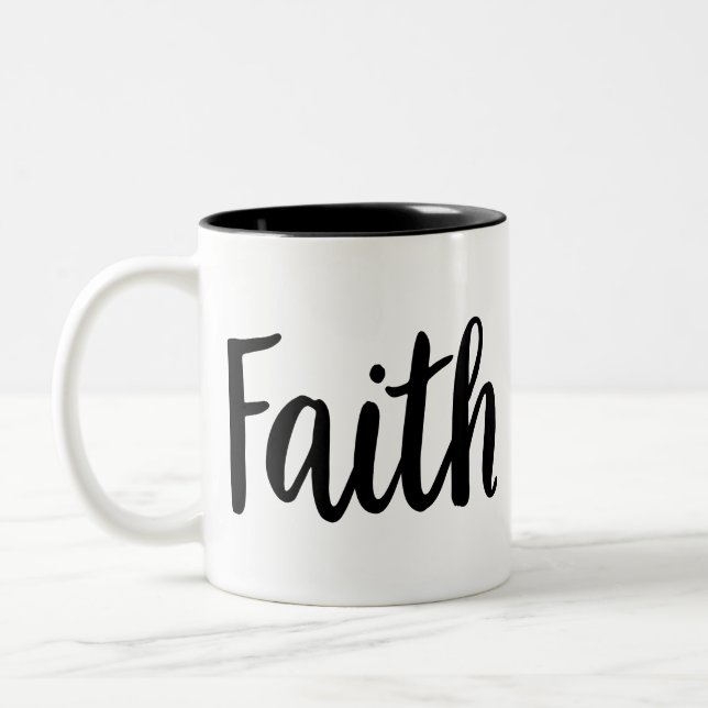 Tasse 2 Couleurs Faith Evangile Graphique Foi Art Esthétique Christ (Gauche)