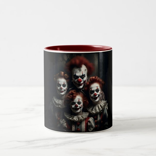 Tasse 2 Couleurs Famille Clown Cirque déplaisant (Centre)