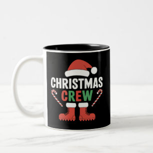 Tasse 2 Couleurs Famille de jumelage Noël Crew Xmas Tree