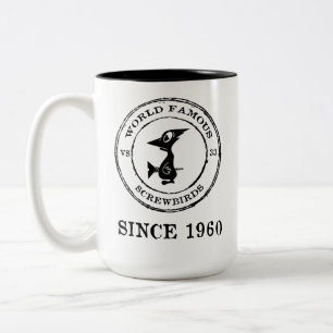 TASSE 2 COULEURS FAMILLE D'OISEAUX DEPUIS 1960