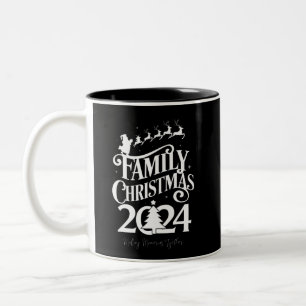 Tasse 2 Couleurs Famille Noël 2024 Souvenirs ensemble assortis