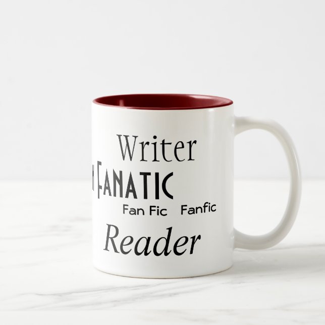Tasse 2 Couleurs "Fanatique de fiction de fan " (Droit)