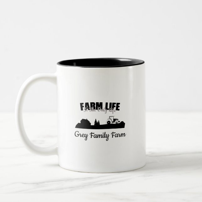 Tasse 2 Couleurs Farm Life Country Life Personnalisable (Gauche)