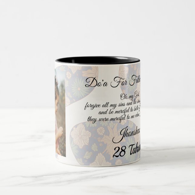 Tasse 2 Couleurs Father's Day Full Photo Personalized (Centre)