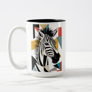 Tasse 2 Couleurs Faune africaine de Zèbre géométrique cool