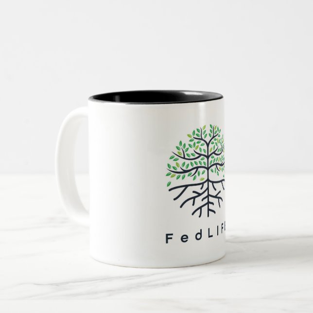 Tasse 2 Couleurs FedLIFE 11 oz. (Devant gauche)